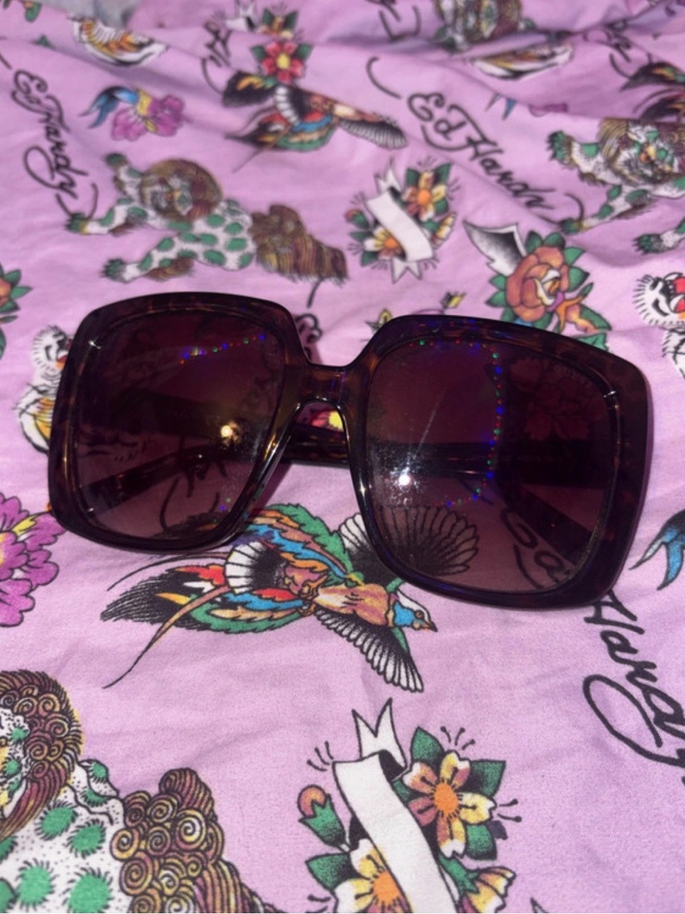 Guess Oversized Tortoiseshell Sunglasses with Brown Lenses